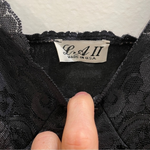 Vintage Midnight Black Lace Slip - Picture 8 of 9